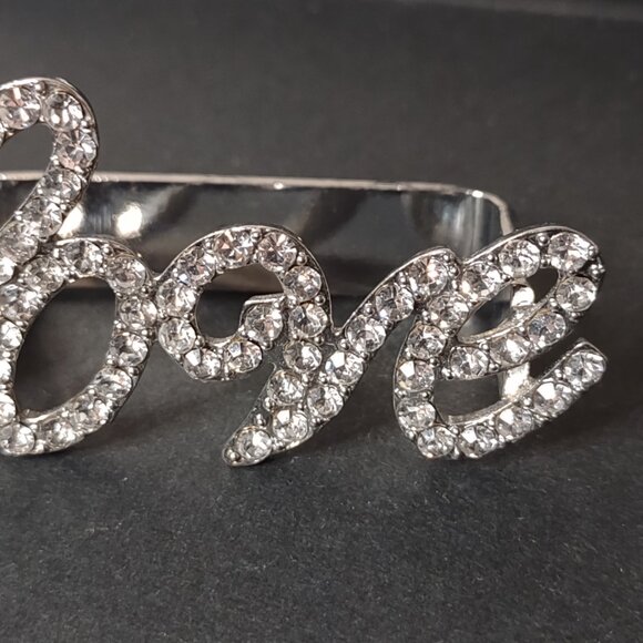 3 Finger Silver Tone Love Ring - Picture 3 of 9